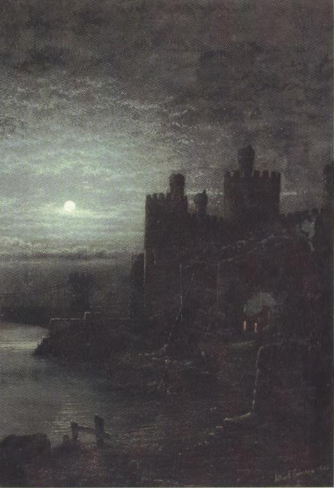 Arthur e.grimshaw Conway Castle,Moonrise (mk37) Sweden oil painting art